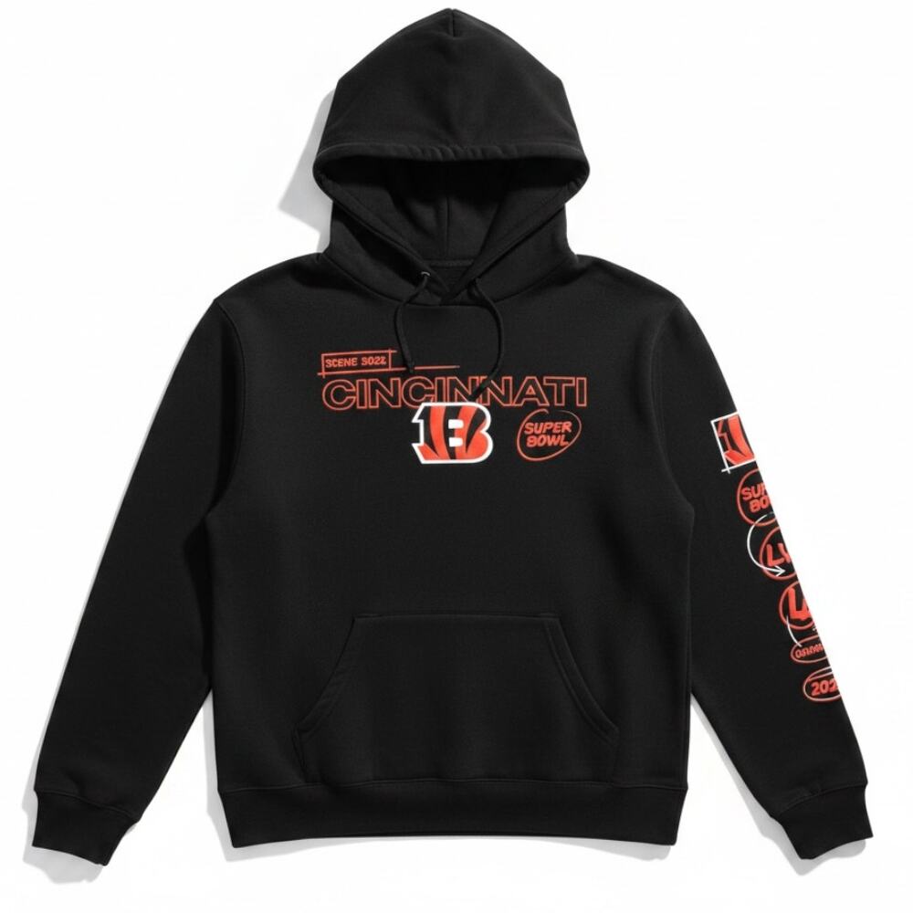 Cincinnati Bengals Men's Small 2022 Super Bowl Hoodie Fanatics $75 Retail NWT